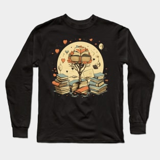 Tree growing from a book Gift for Bookworm Long Sleeve T-Shirt